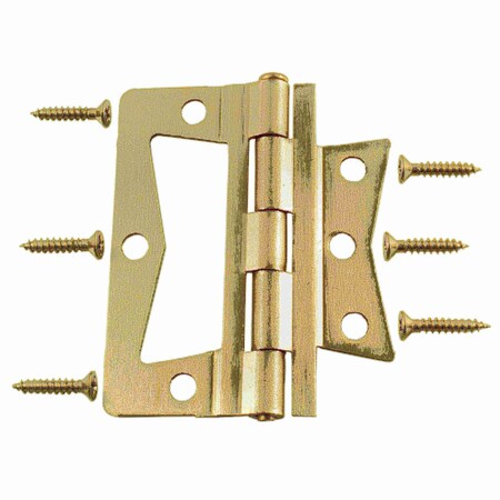 Midwest Fastener 3" Satin Nickel Plated Steel Non-Mortise Hinges 2PK 37384